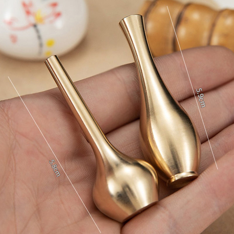 Nordic Mini Pure Copper Vase Plated Golden Flower Home Decoration Living Room A image 3