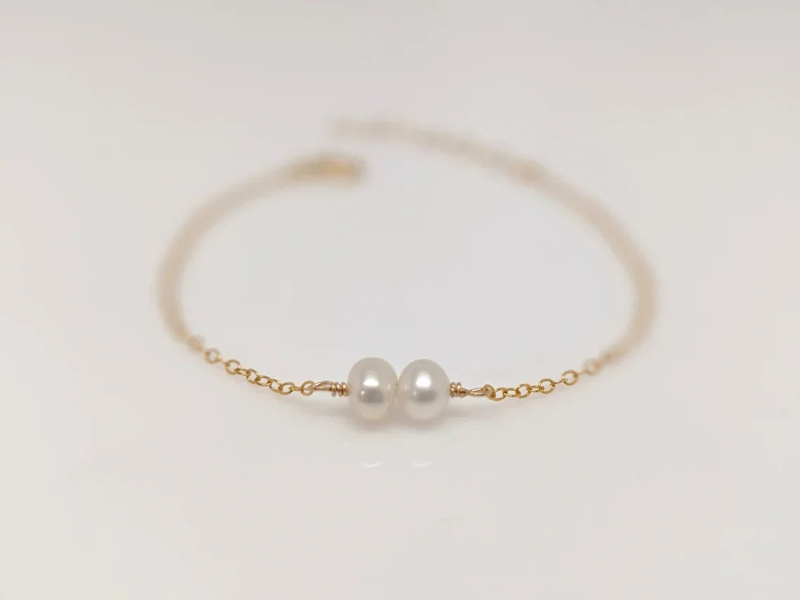 CCGOOD Natural Freshwater Pearl Bracelets Gold Plated 18 K Bracelet for Women M image 4