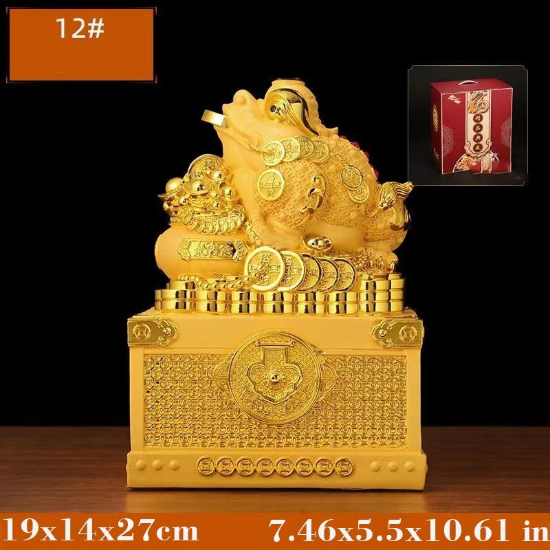 Mascot Golden Toad Piggy Bank Large Capacity Fortune Gathering Box Luxury Home image 2