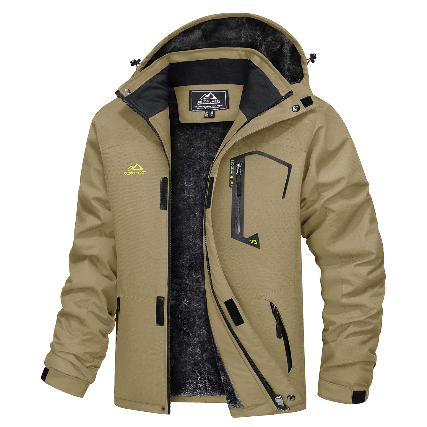 MAGCOMSEN Men's Hooded Fleece Ski Jacket Waterproof Thermal Thick Warm Parka Co image 11