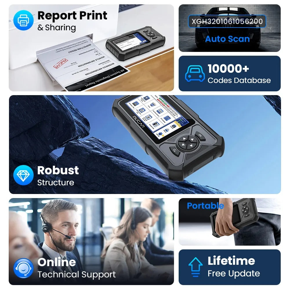 MUCAR CDE900/cde900 Pro OBD2 Diagnostic Tool Auto obd Scanner Brake Airbag Tran image 10