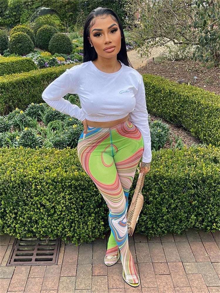 ropa aesthetic y2k pants Mesh Printing Sheer Cute Panty Skinny See Through image 0