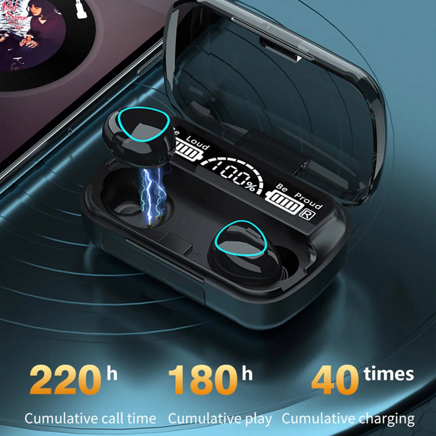 TWS M10 Wireless Bluetooth Headphones LED Display 3500mah Charging Box 9D Stere image 6