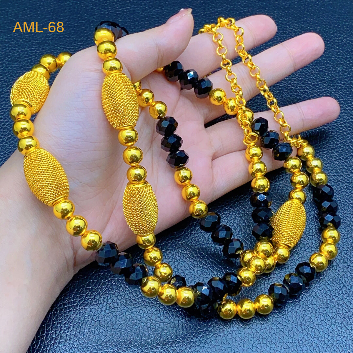 ANIID Ethiopian 24k Gold Color Long Chain Necklace And Earrings Sets For Women image 4