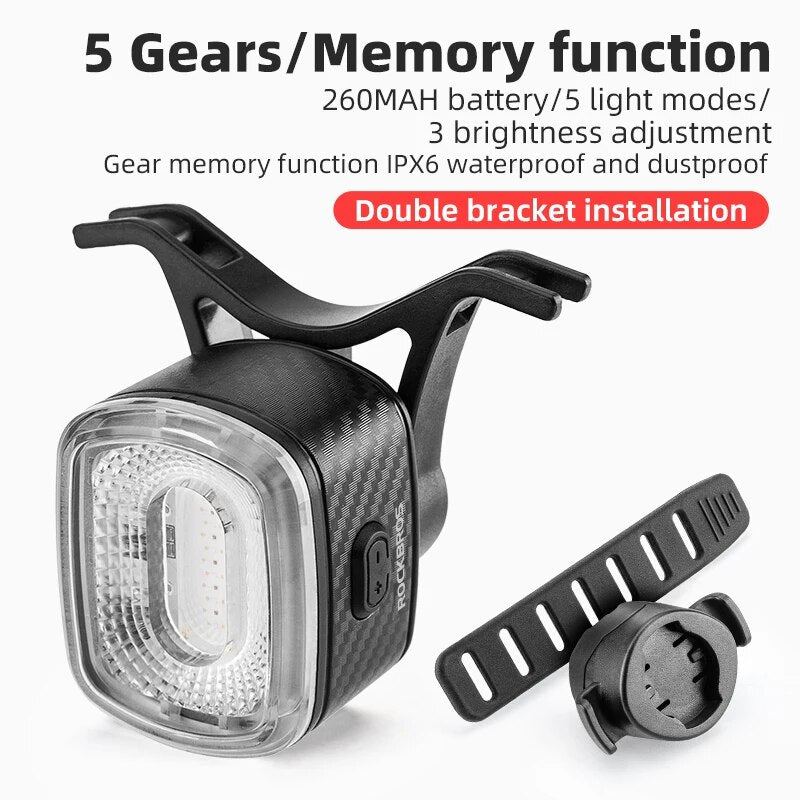 ROCKBROS Bicycle Rear Light 5 Light Modes Colorful Lamp Bike Tail Light Aluminu image 7