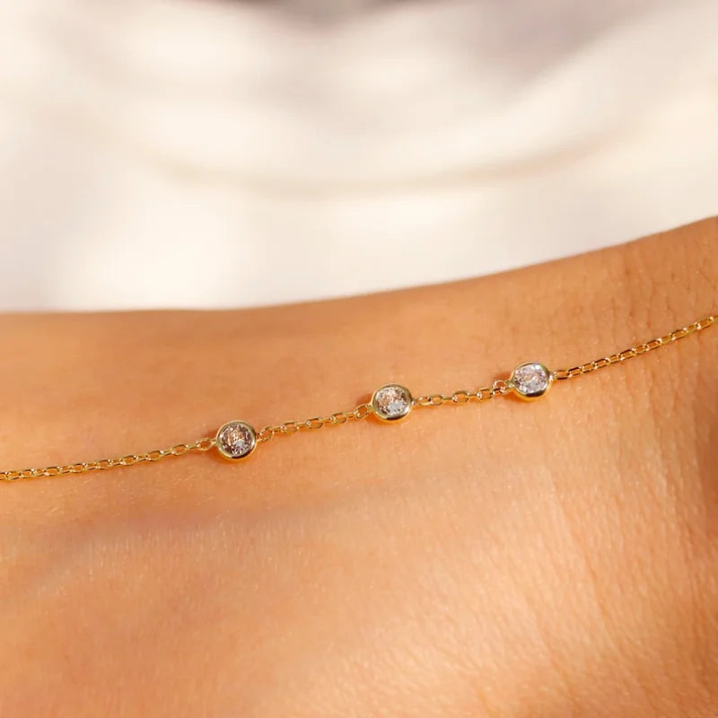 18K Gold STAINLESS STEELDainty plated Hand Chain Bracelet for Her STAINLESS STE image 6