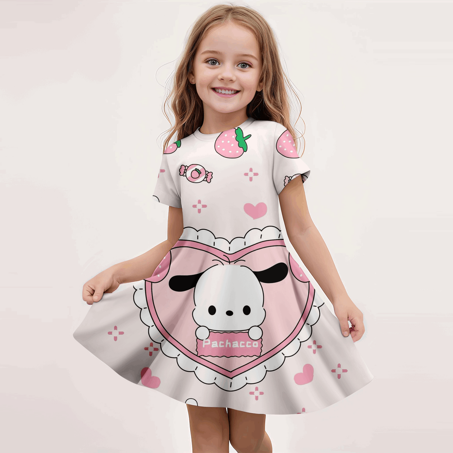 MINISO New Summer Dress Fashion Cartoon Cute Hellokitty 3D Print Dresses Kids S image 2