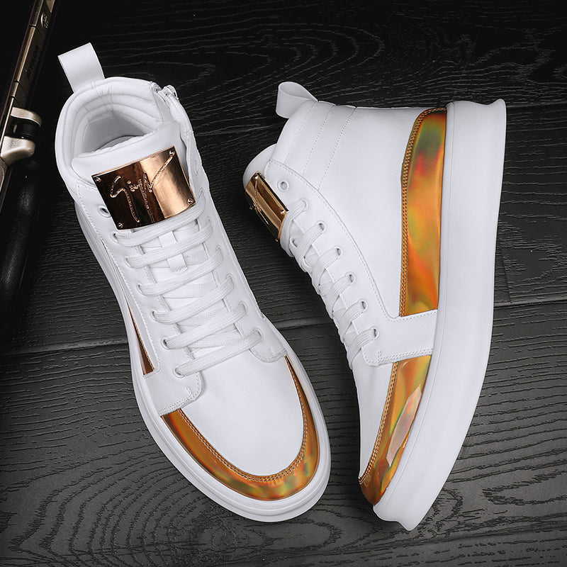 Spring and Autumn New Men Casual Shoes Non-slip Breathable Shoes Gold Sneaker H image 13