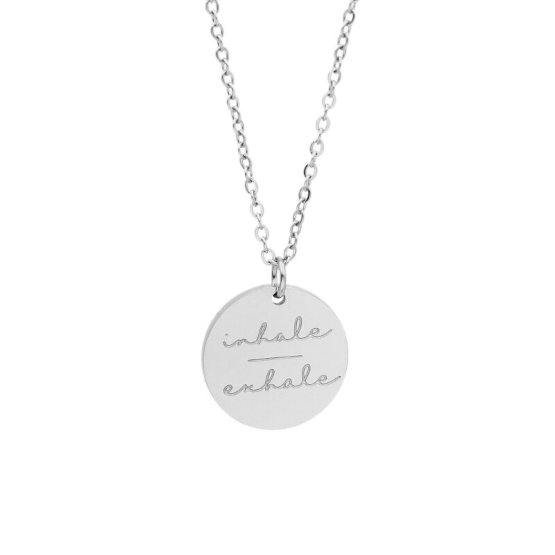 Simple Disc Pendant Necklace Stainless Steel Gold Plated Faith Over Fear image 3