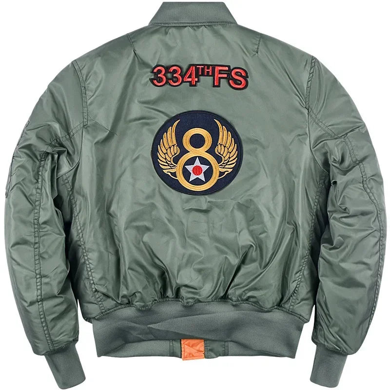 Winter Men Thicken Warm Flight Pilot Jacket Mens Casual MA1 Aviator Baseball Ai image 8