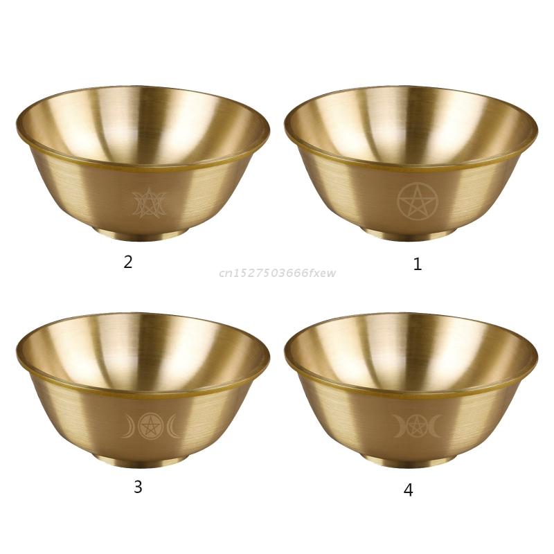 Altar Bowl Ritual Tarot Pentagram Golden Tableware Ceremony Moon Divination Ast image 1