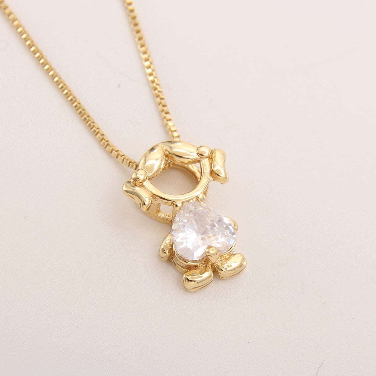 MHS.SUN Fashion Boys And Girls Charm Necklace Gold Plated ZC Zircon Hollow Pend image 1