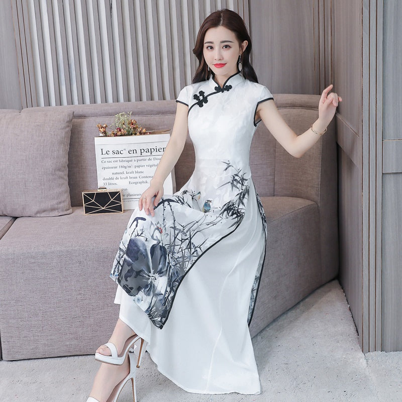 Vietnam Traditional Dress Women Summer 2020 Cheongsam Oriental Dress Chinese St image 3