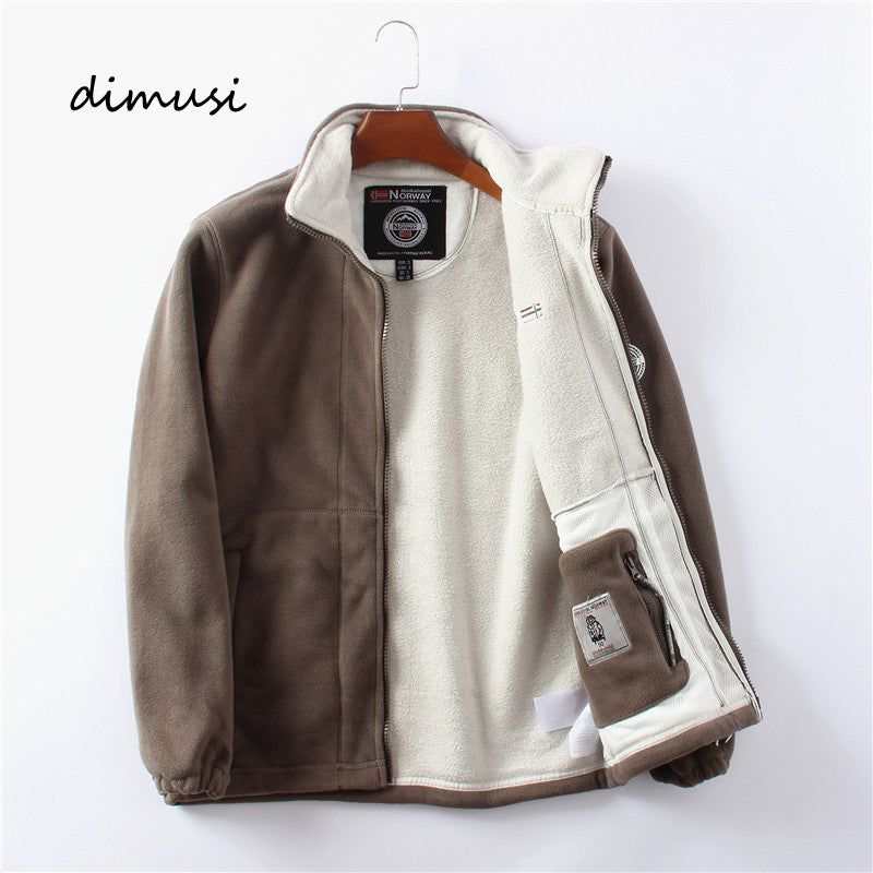 DIMUSI Winter Men's Polartec Jackets Casual Male Outwear Thick Velvet Windbreak image 0