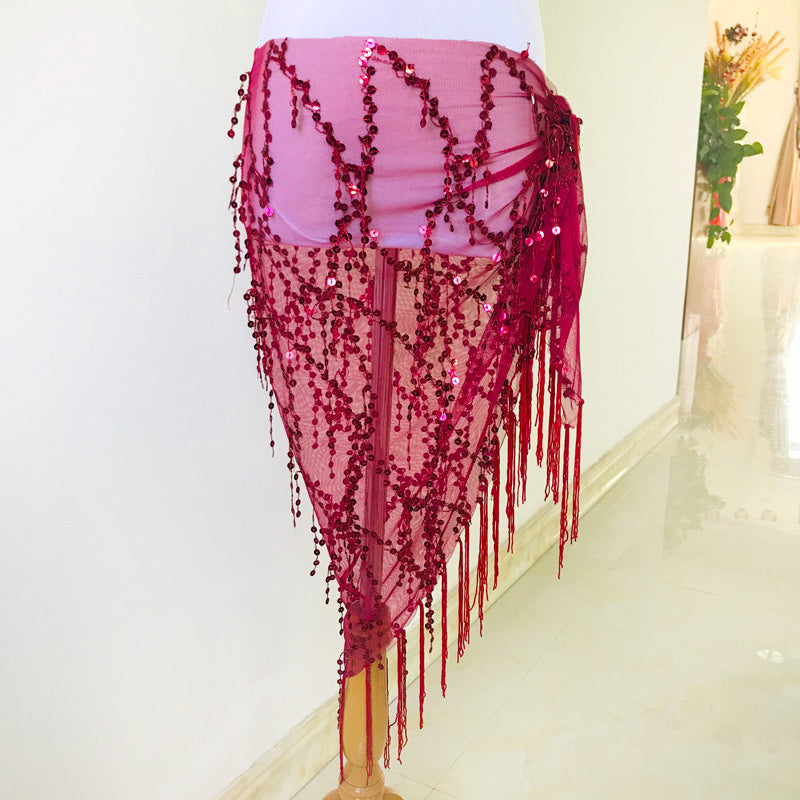 Colorful Sequins Tassel Belly Dance Belt Show Costumes Belly Dance Hip Scarf Fo image 8