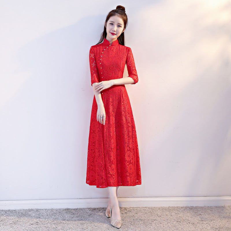 Chinese loose Ao Dai cheongsam dress Plus size improved daily cheongsam Chines image 4