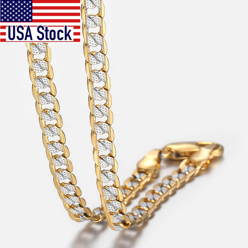 Trendsmax Gold Color Chain Necklace For Men Women Cuban Link Chain Male Necklac image 1