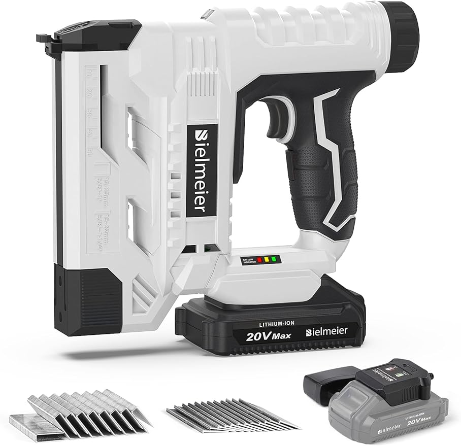 20V Cordless Brad Nailer 2-in-1 18 Gauge Nail Gun Battery Powered Electric Stap image 0