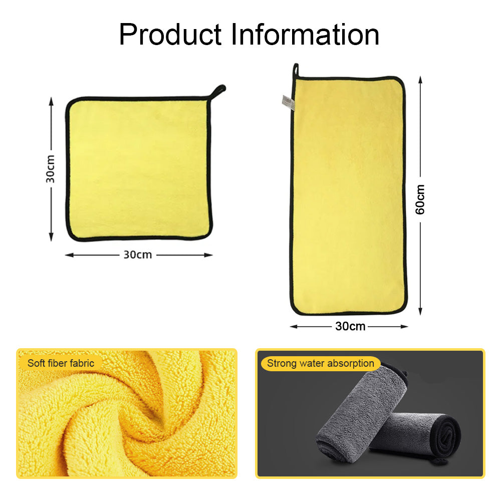 Car Wash Microfiber Towel 30x30/60CM Car Cleaning Drying Cloth Hemming Car Care image 9