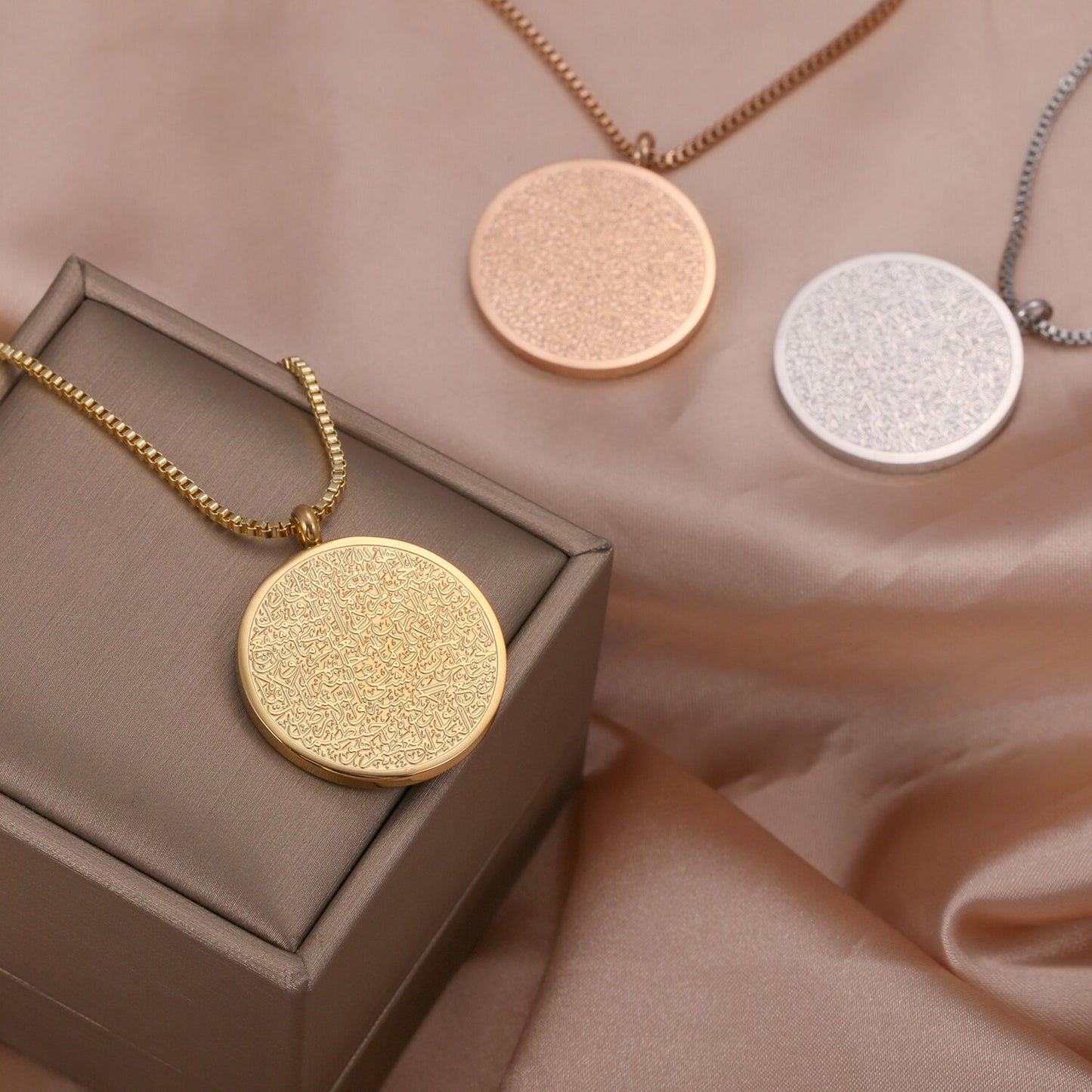 AYATUL KURSI Necklaces Custom Stainless Steel Pendants Necklaces Gold image 1