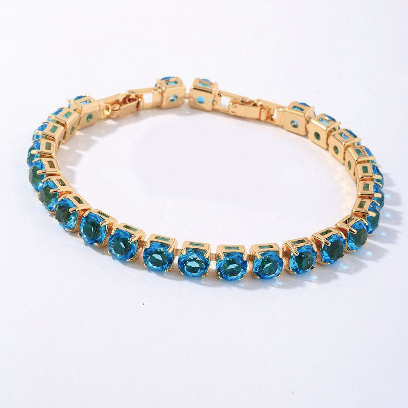 MxGxFam ( 20 cm x 6 mm ) Promotion Gold Plated 18 k Multiple Colors Powder Zirc image 4