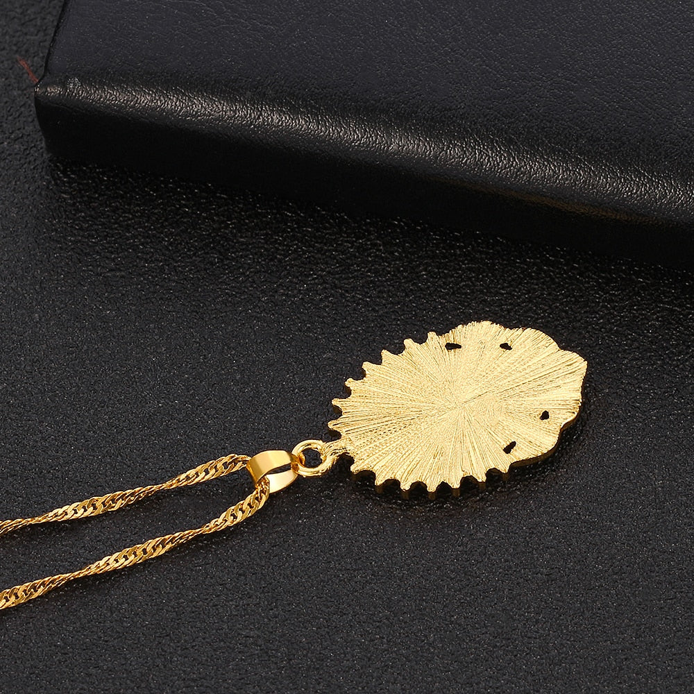 Virgin Mary Necklace Gold Color Bijoux Imitation Crystal Statement Necklace image 3