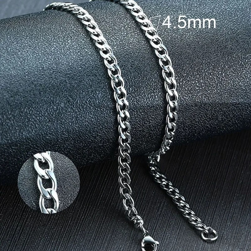 Vnox Men's Cuban Link Chain Necklace Stainless Steel Black Gold Color Male Chok image 5