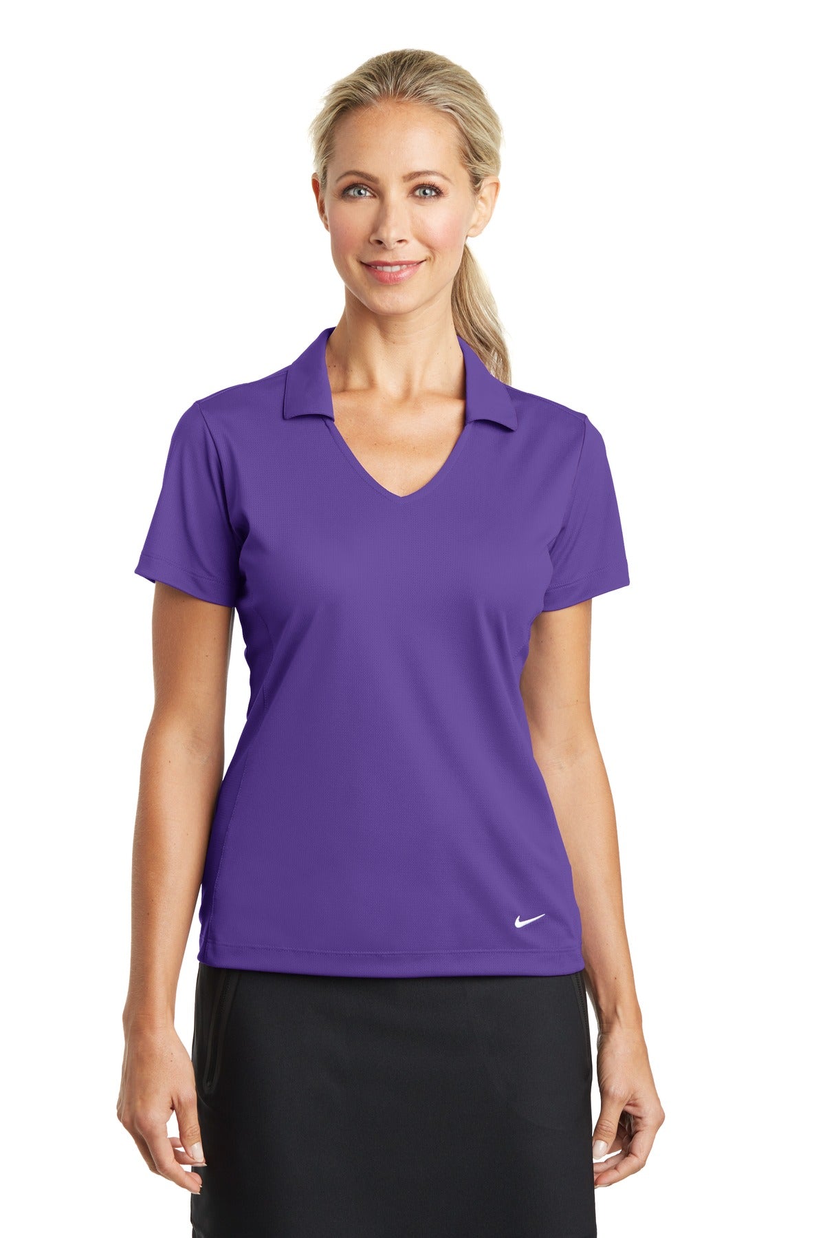 Polo Nike Dri-FIT de malla vertical para mujer. 637165