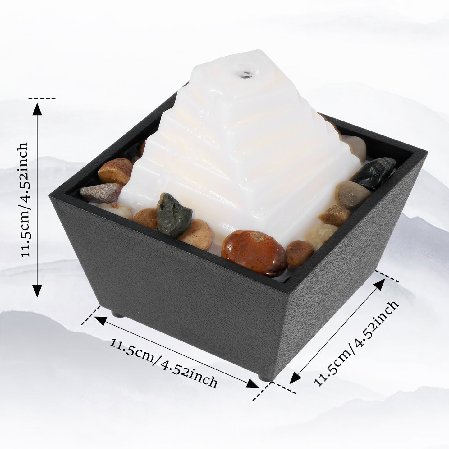 Tabletop Fountain with Light Meditation Water Fountain Small Waterfall Ornament image 4