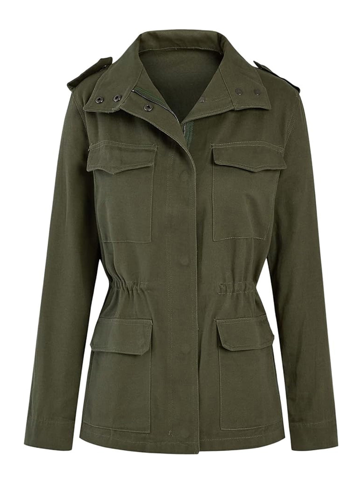 Women’s Lightweight Military Anorak Jackets Zip Up Snap Buttons Parka Safari Ut image 8