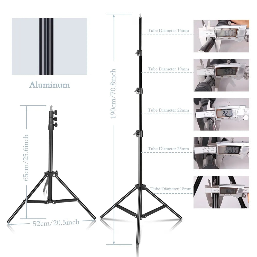 37/68/100/150/200CM Selfie Light Tripod 1/4 Screw Head Photography Portable Sta image 11