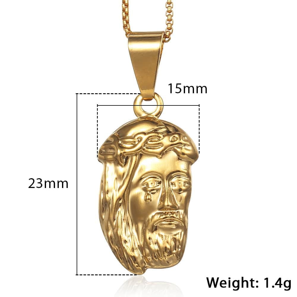 Trendsmax Women's Necklace Jesus Pendant Gold Color Box Chain For Men image 4