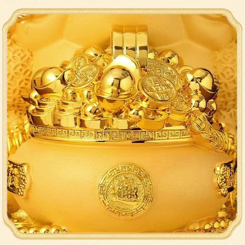 Mascot Golden Toad Piggy Bank Large Capacity Fortune Gathering Box Luxury Home image 7