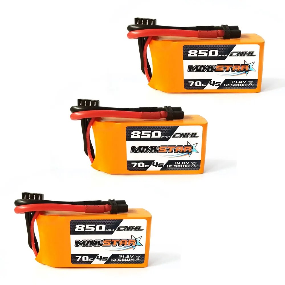 3PCS CNHL 3S 4S 11.1V 14.8V Lipo Battery 650mAh 850mAh 70C MiniStar With XT30 X image 3