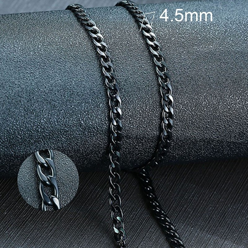 Vnox Men's Cuban Link Chain Necklace Stainless Steel Black Gold Color Male Chok image 12