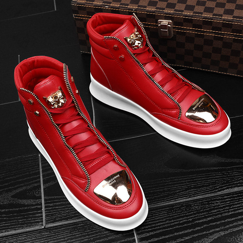 Spring and Autumn New Men Casual Shoes Non-slip Breathable Shoes Gold Sneaker H image 5