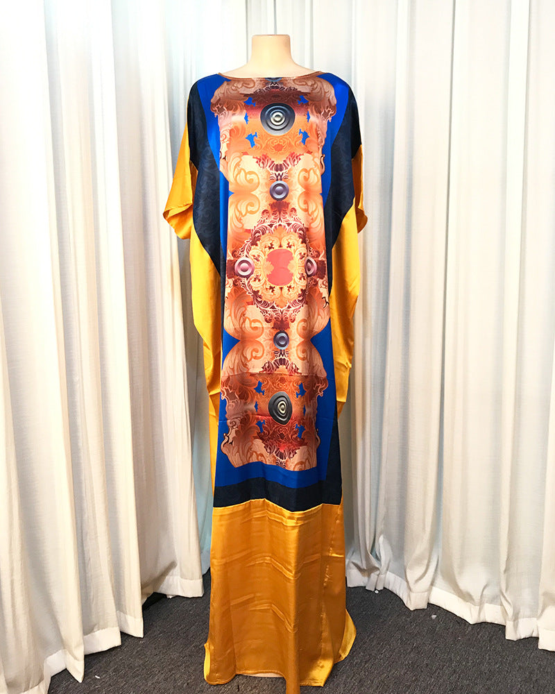 Middle East Muslim Printed Robe And Big Dress, African Plus Size Women's Clothi image 4