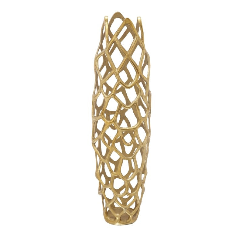 KAZHAN 31" Tall Coral Gold Aluminum VaseLiving room decoration vase image 0