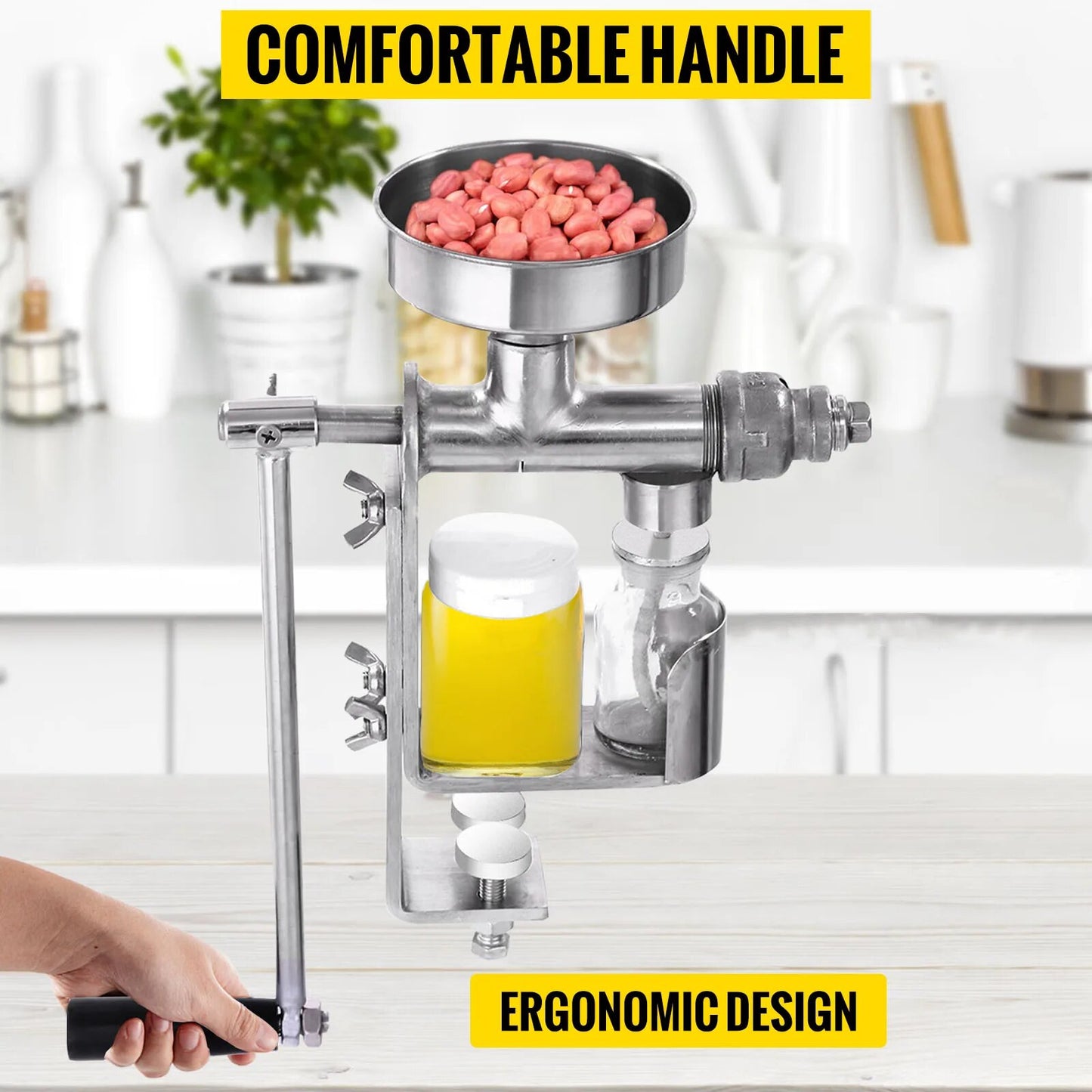 VEVOR Manual Oil Press Machine 304 Stainless Steel for DIY Seed Nut Peanut Oil image 4