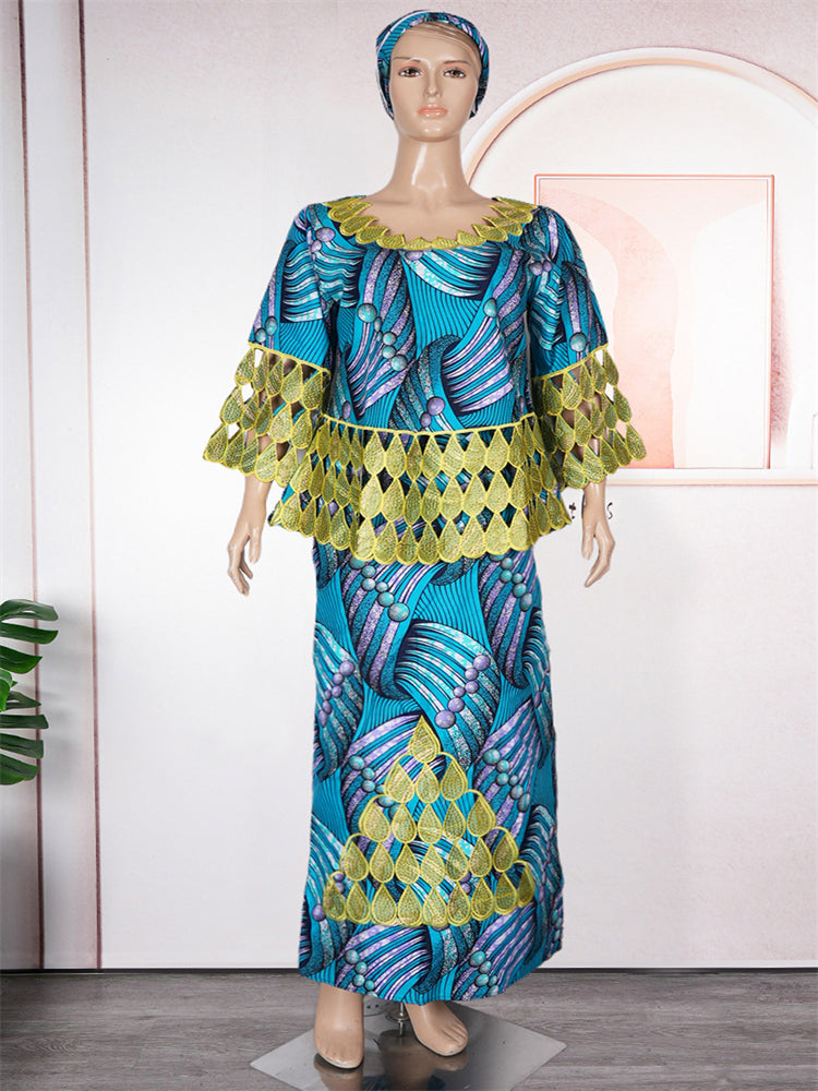 3XL 4XL Women Plus Size Clothing African Dashiki Print Wax Dress Wedding Party image 4
