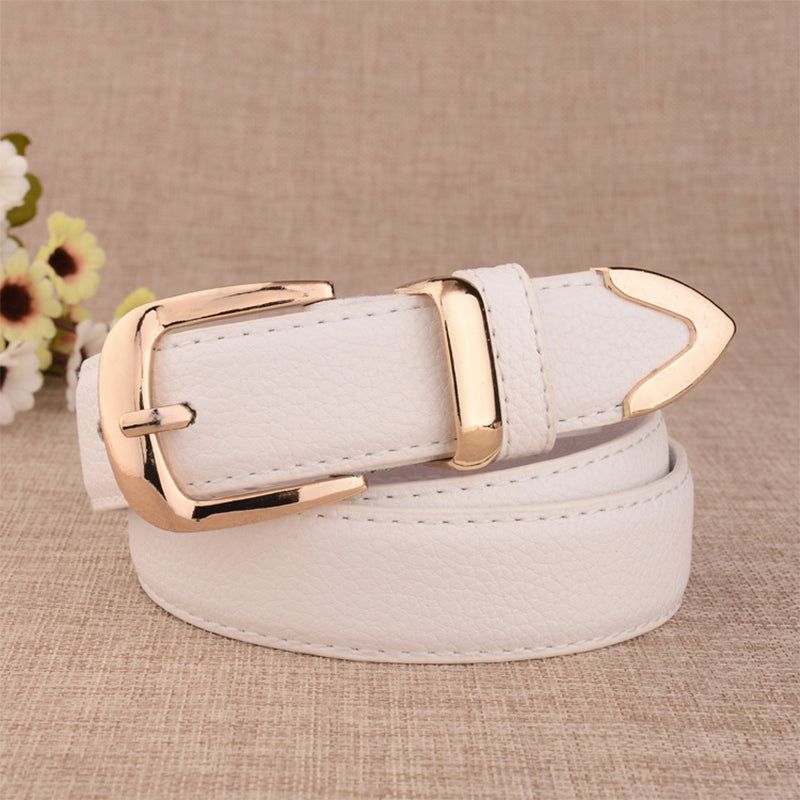 Fashion Women Leather Belts High Quality Gold Buckle Best Matching Dress Jeans image 3