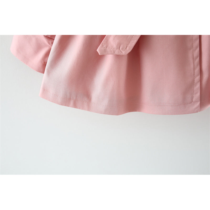 Trench Coat For Girl Children's Spring Cute Long Jacket 2024 New Kids Khaki Cas image 5