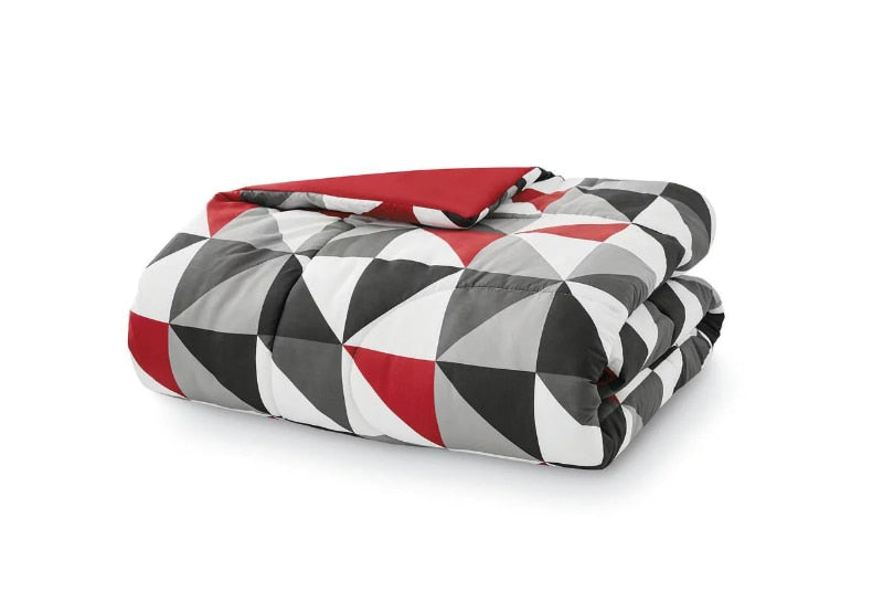 Mainstays 10PCS Red Geometric Bed in a Bag Bedding Set with Sheets and 3 Dec Pi image 3