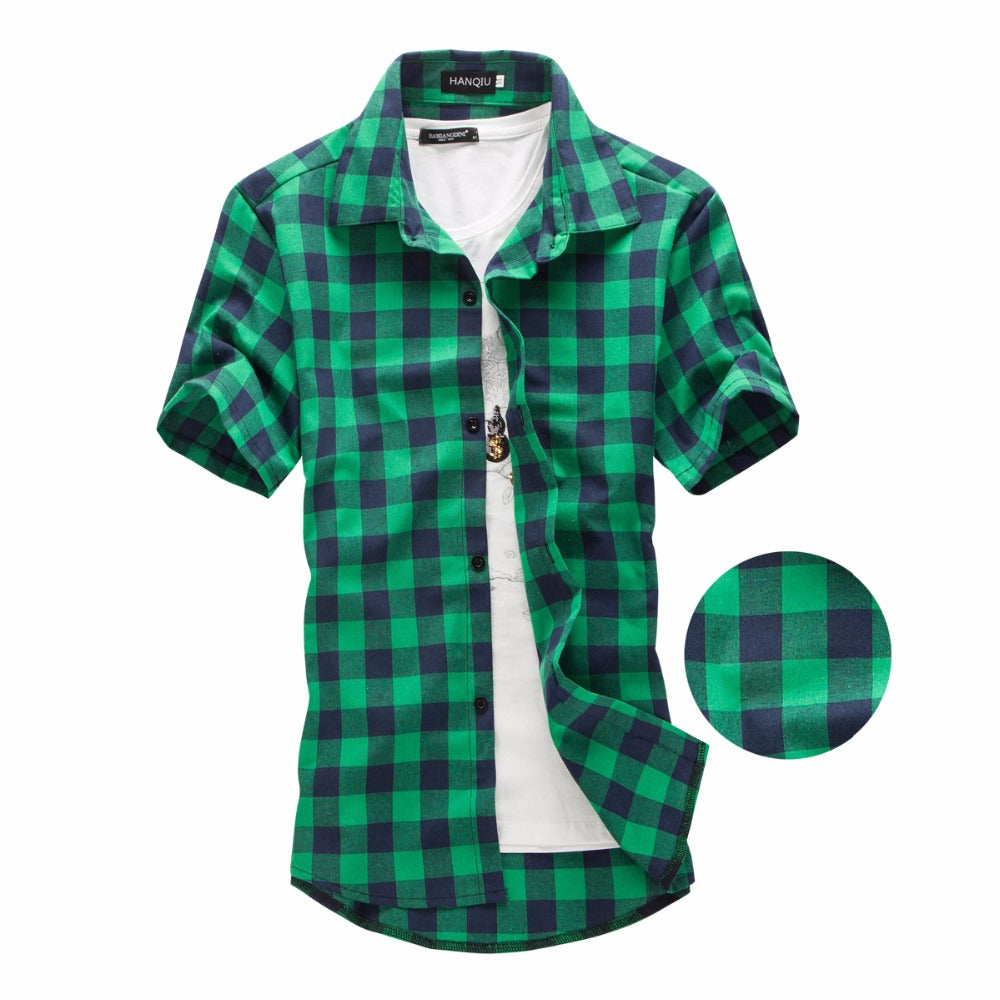 Red And Black Plaid Shirt Men Shirts 2024 New Summer Fashion Chemise Homme Mens image 7
