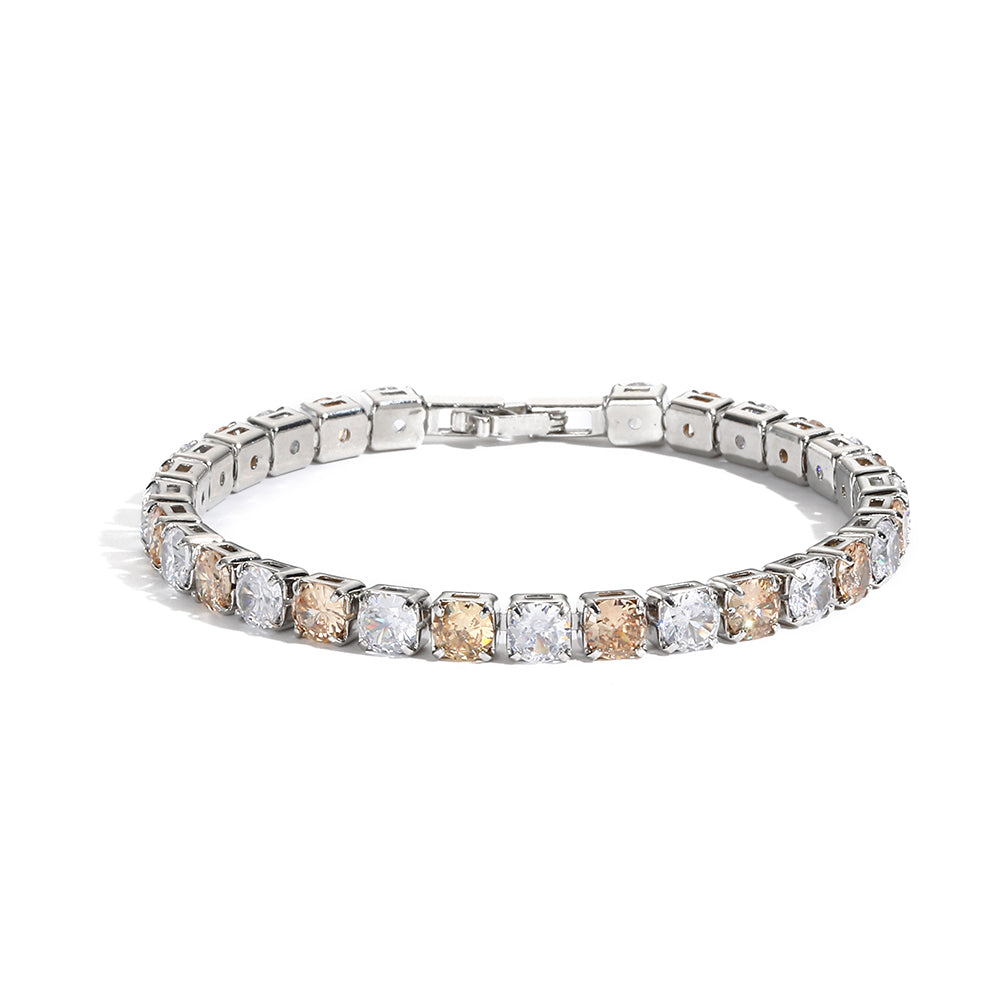 2022 New Rainbow Crystal Tennis Bracelets For Women Bracelet Set 18K Gold Silve image 17