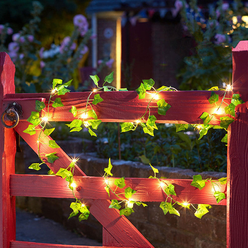 Flower Green Leaf String Lights Artificial Vine Fairy Lights Battery Powered Ch image 9