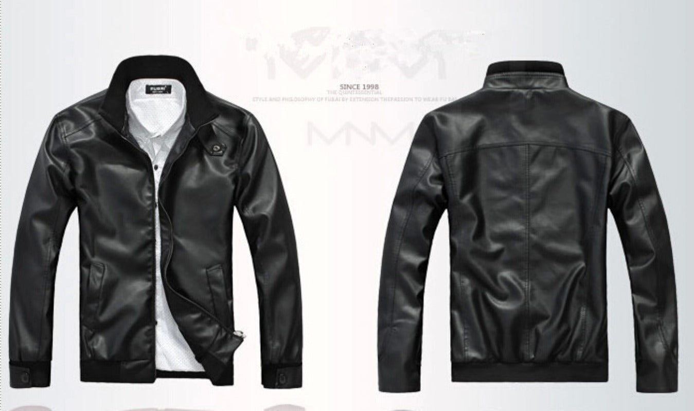 2023 Spring Autumn and Winter Mens coats Slim Fit Motorcycle Mens Leather Jack image 6