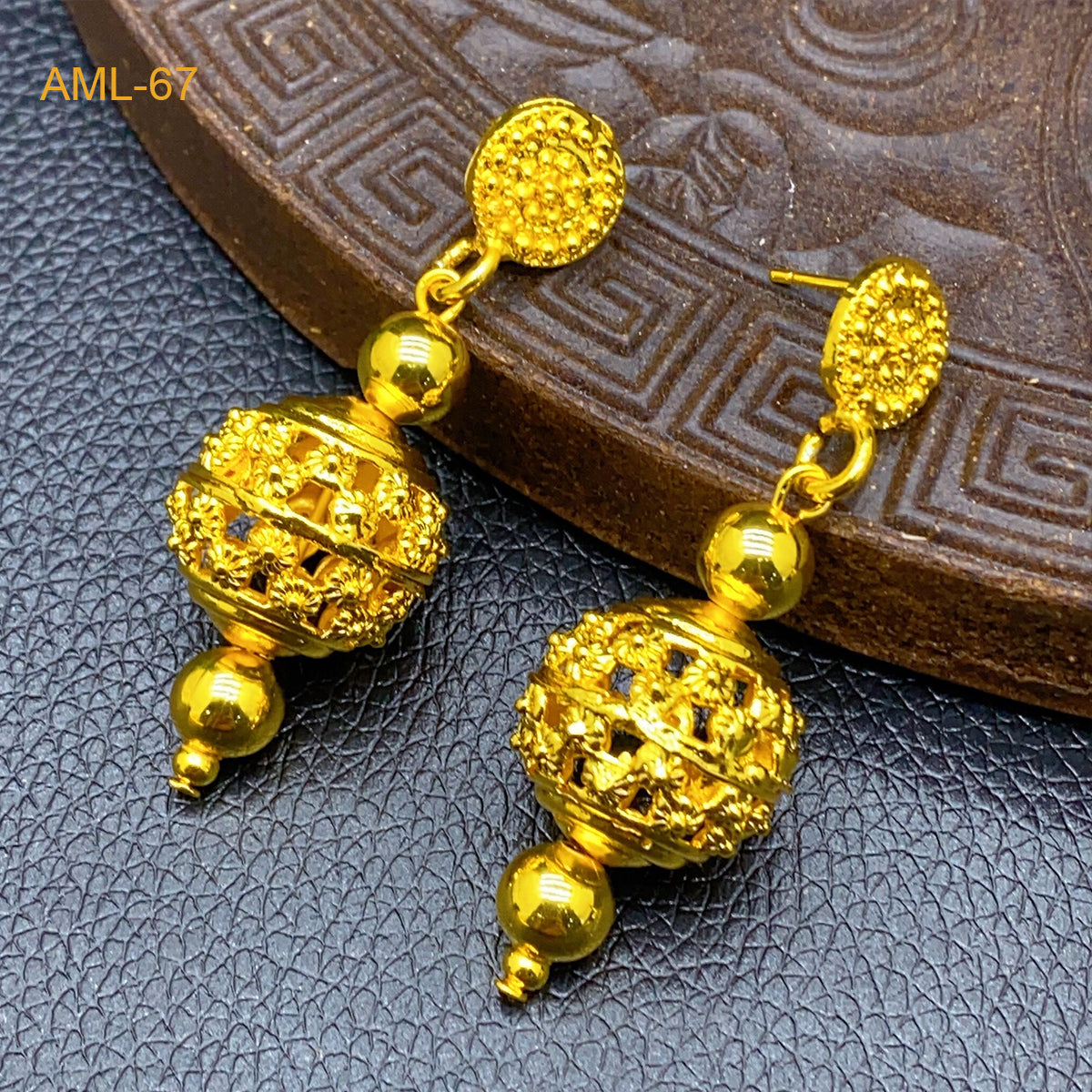 Fashion Dubai Luxury 24k Gold Color Long Chain Bead Jewelry Set For Women Arab image 10