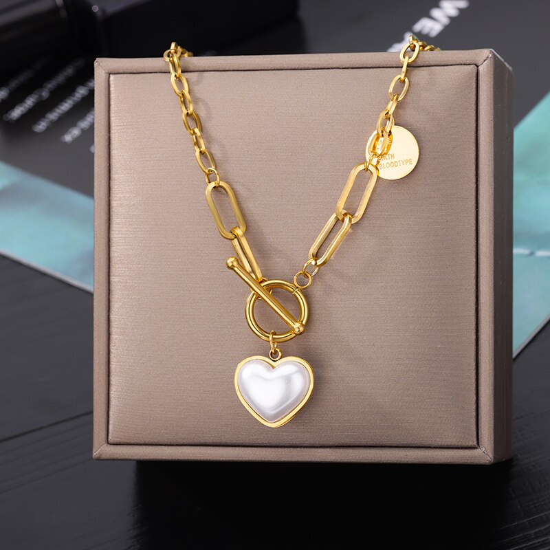 Fashion Punk Double Layer Thick Clavicle Chain Stainless Steel Gold Color image 7