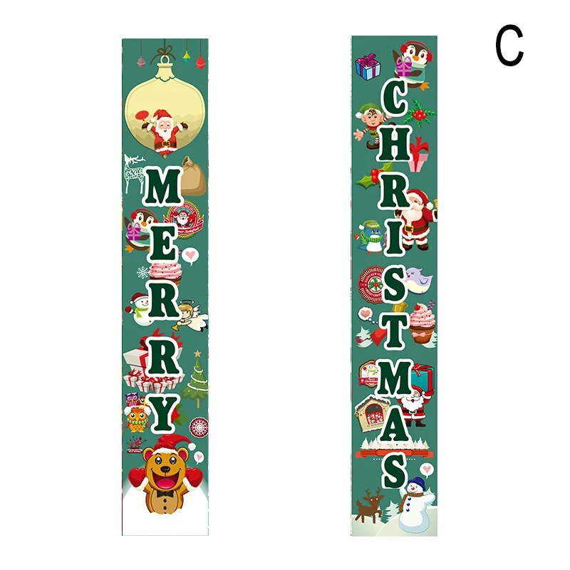 Christmas Decorations Red Merry Christmas Porch Sign Xmas Hanging for Home door image 0